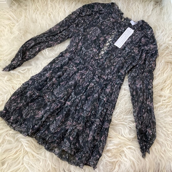 IRO. JEANS DARLING CUT-OUT RUFFLED MINI DRESS - Picture 2 of 11